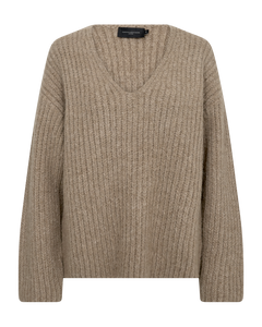 CMANDREA - RIBBED PULLOVER IN BEIGE