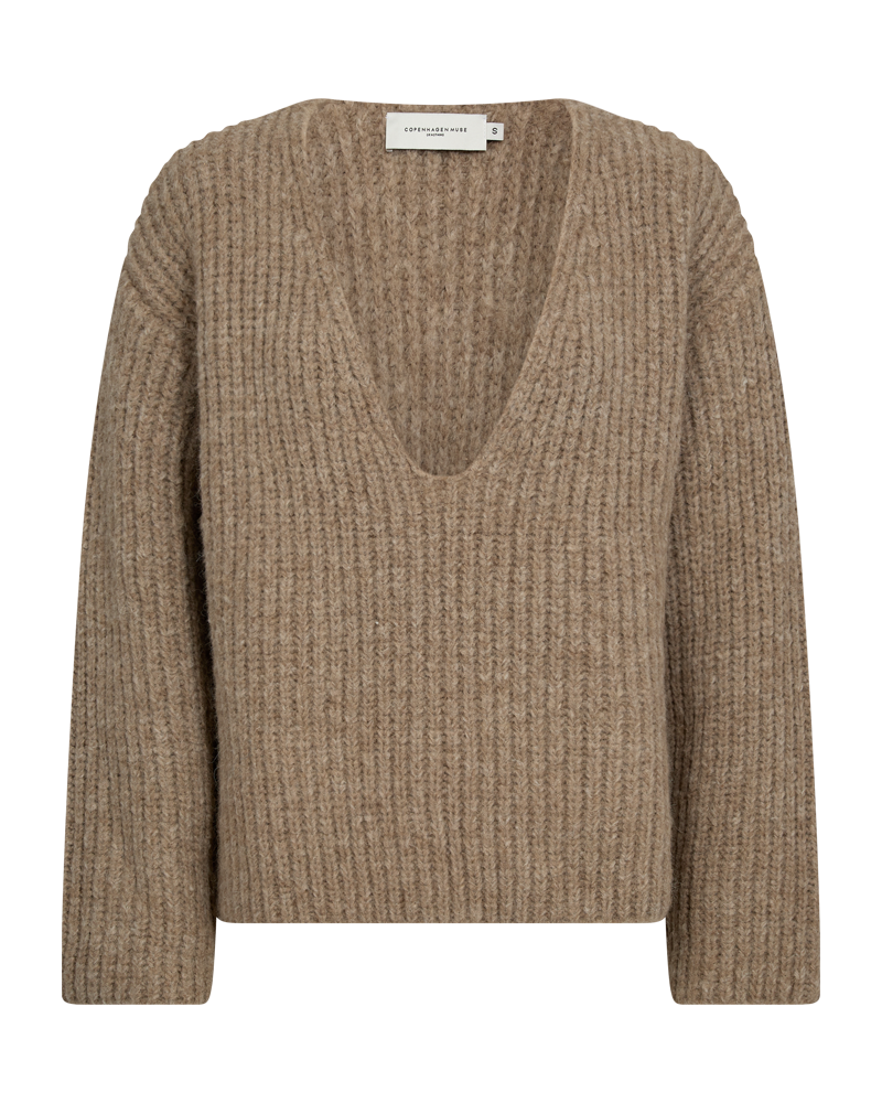 CMANDREA - RIBBED PULLOVER IN BEIGE