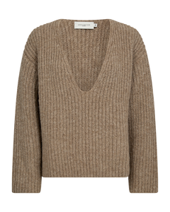 CMANDREA - RIBBED PULLOVER IN BEIGE