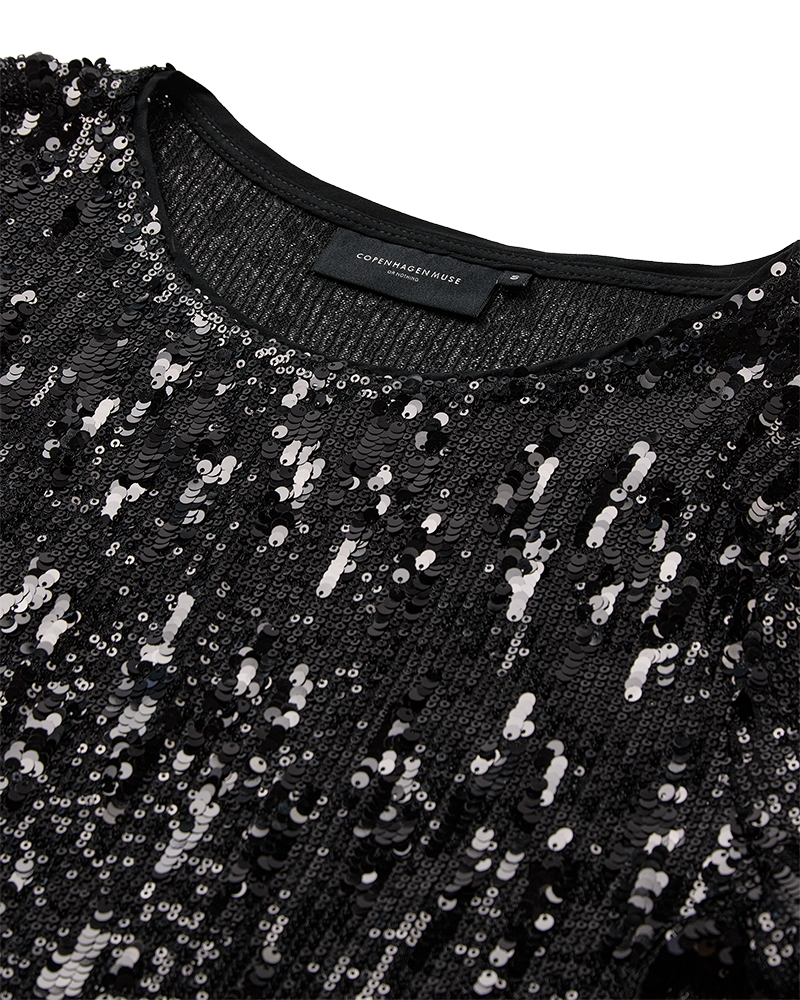 CMSEQUINCE - BLOUSE WITH SEQUINS IN BLACK