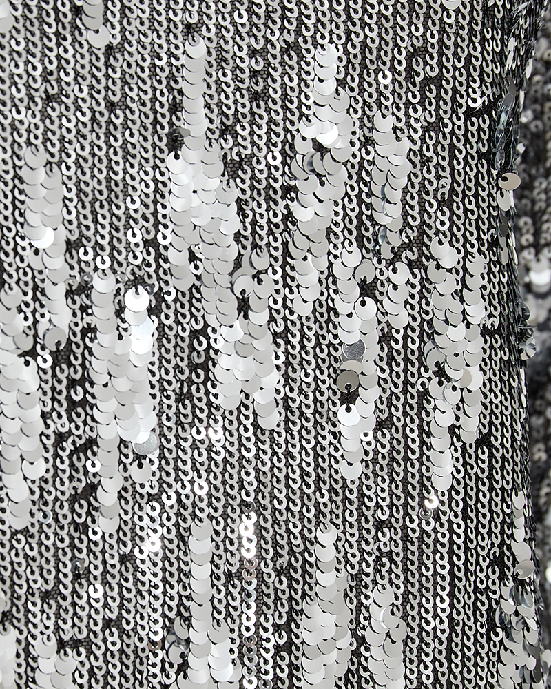 CMSEQUINCE - BLOUSE WITH SEQUINS IN SILVER