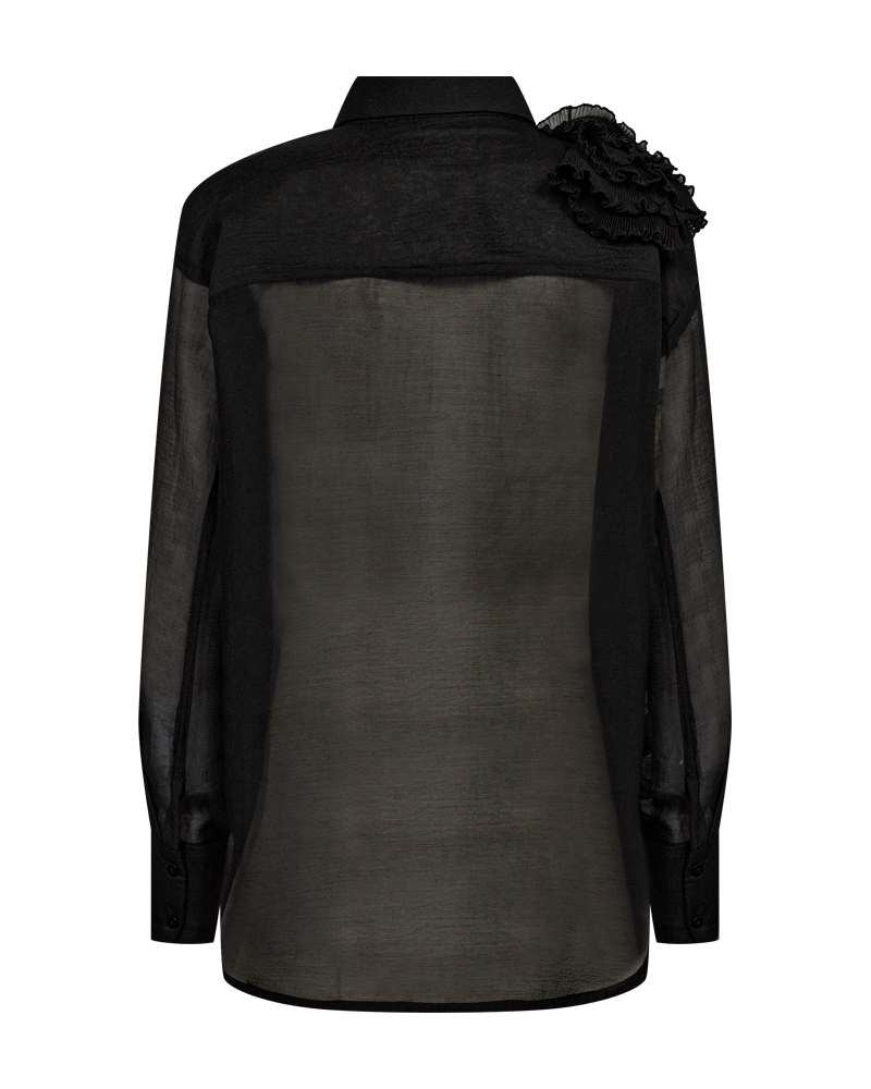 CMBLUEBELL - SHIRT WITH FLOWER IN BLACK