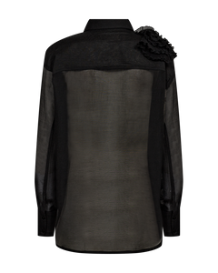 CMBLUEBELL - SHIRT WITH FLOWER IN BLACK
