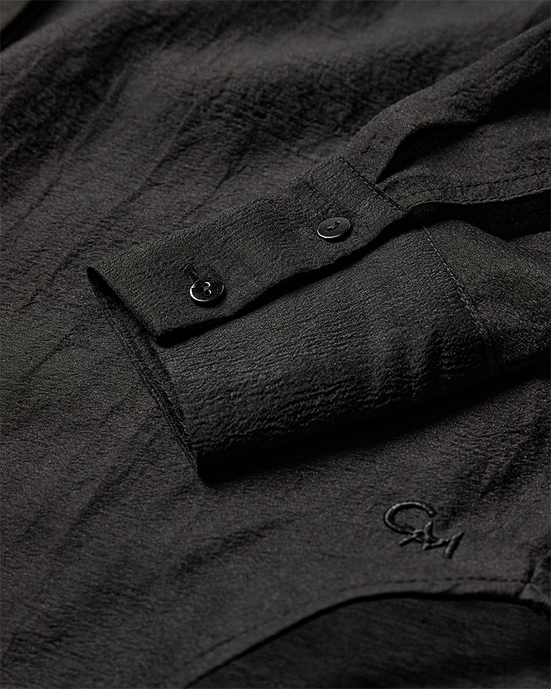 CMBLUEBELL - SHIRT WITH FLOWER IN BLACK
