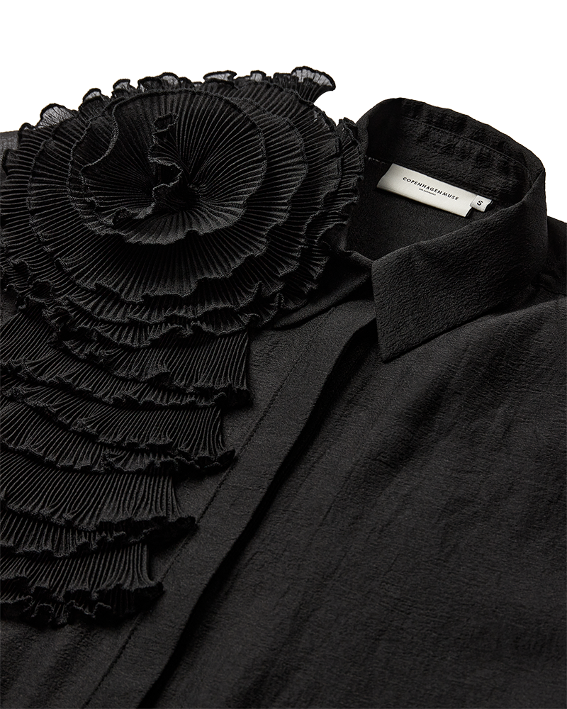 CMBLUEBELL - SHIRT WITH FLOWER IN BLACK