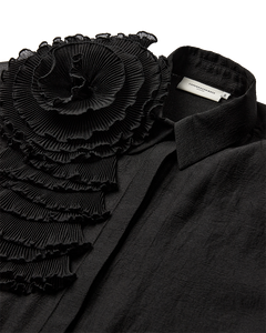 CMBLUEBELL - SHIRT WITH FLOWER IN BLACK