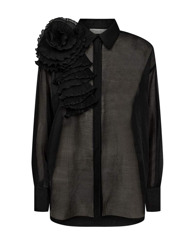 CMBLUEBELL - SHIRT WITH FLOWER IN BLACK
