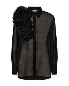 CMBLUEBELL - SHIRT WITH FLOWER IN BLACK