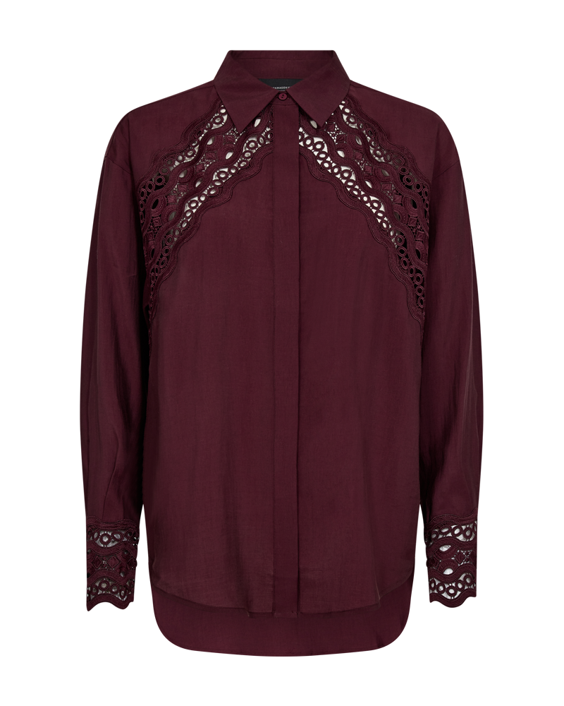CMMOLLY - LACE SHIRT IN RED