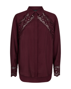 CMMOLLY - LACE SHIRT IN RED