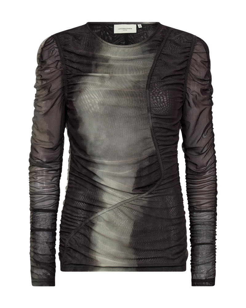 Cmcora - mesh blouse in zwart