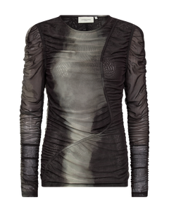 Cmcora - mesh blouse in zwart