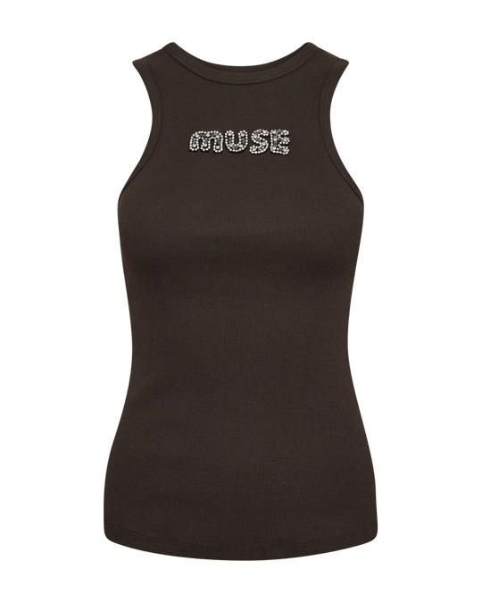 CMSIV – TOP WITH PEARLS IN BROWN