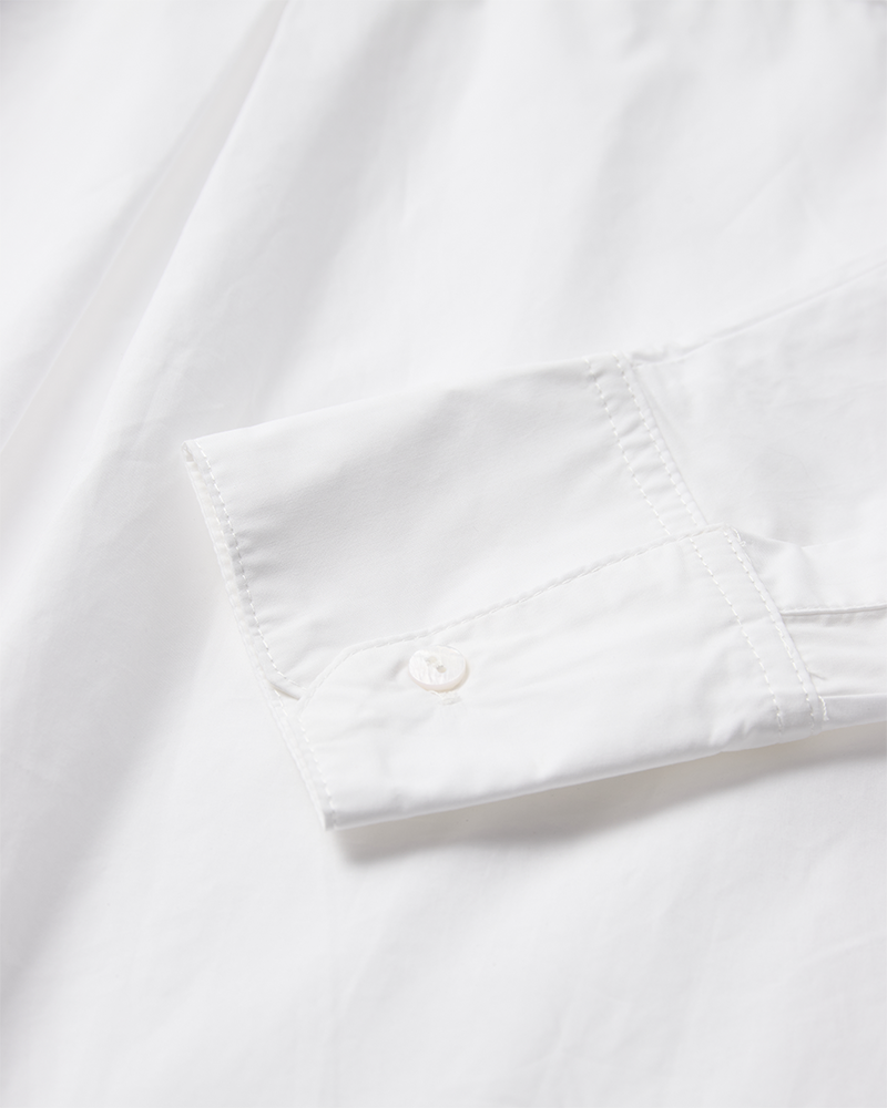 CMPOPLIN - SHIRT WITH ROSETTE IN WHITE