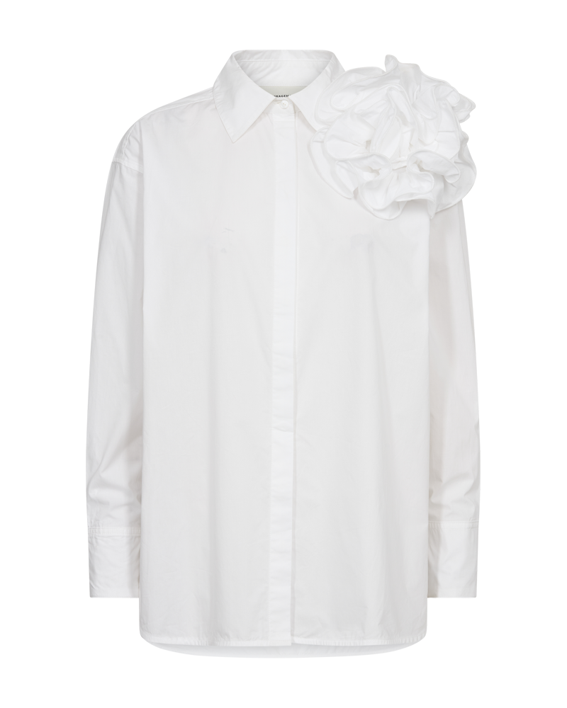 CMPOPLIN - SHIRT WITH ROSETTE IN WHITE