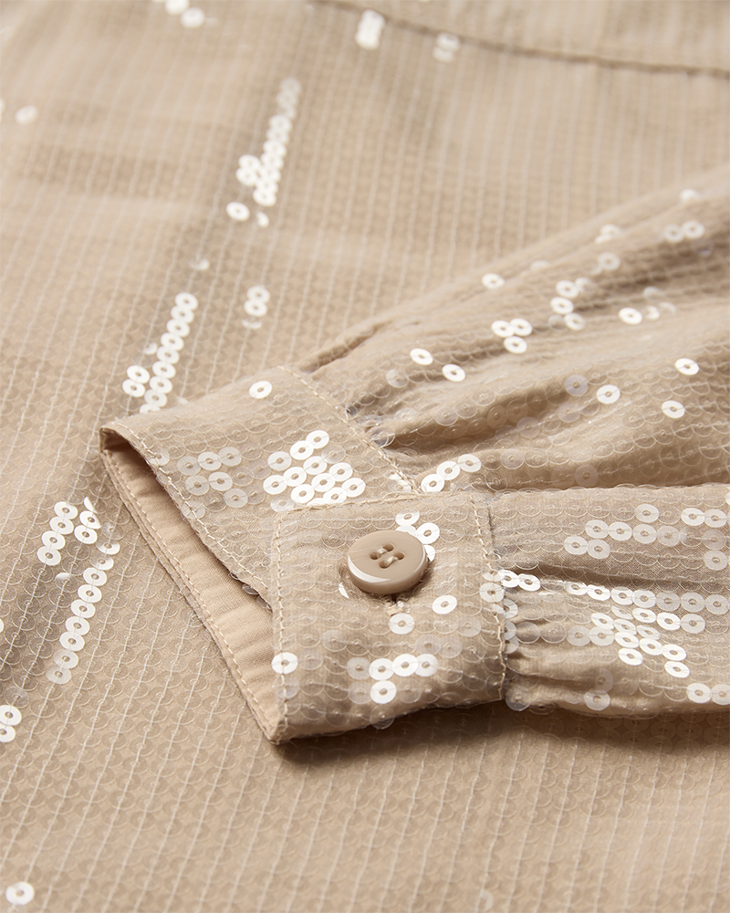 Cmtrucker - jas met pailletten in beige
