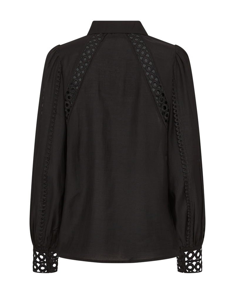 CMMOLLY - SHIRT WITH LACES IN BLACK