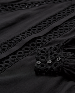 CMMOLLY - SHIRT WITH LACES IN BLACK