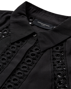 CMMOLLY - SHIRT WITH LACES IN BLACK