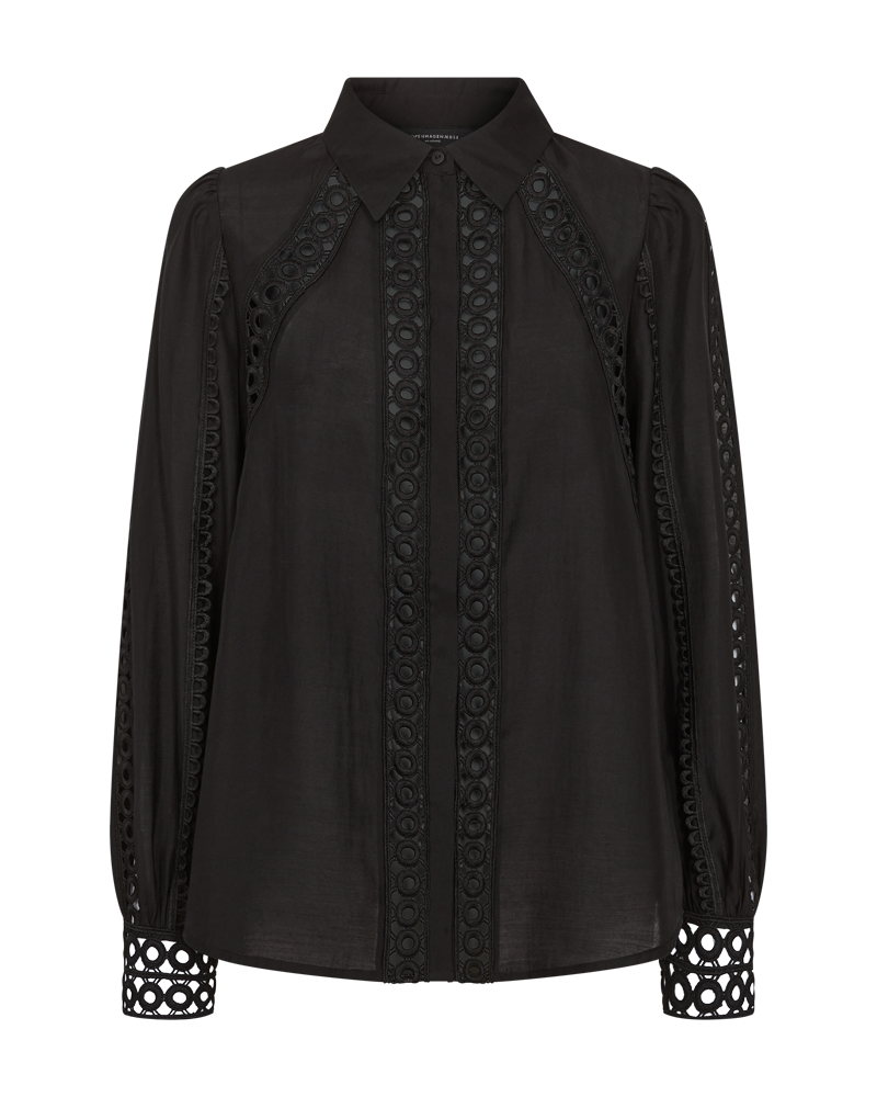CMMOLLY - SHIRT WITH LACES IN BLACK