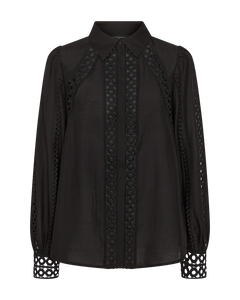 CMMOLLY - SHIRT WITH LACES IN BLACK