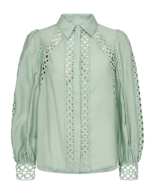 CMMOLLY - SHIRT WITH LACES IN GREEN