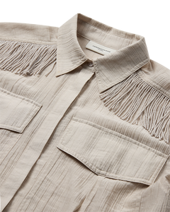 CMPOPSY - SHIRT WITH FRINGES IN BEIGE