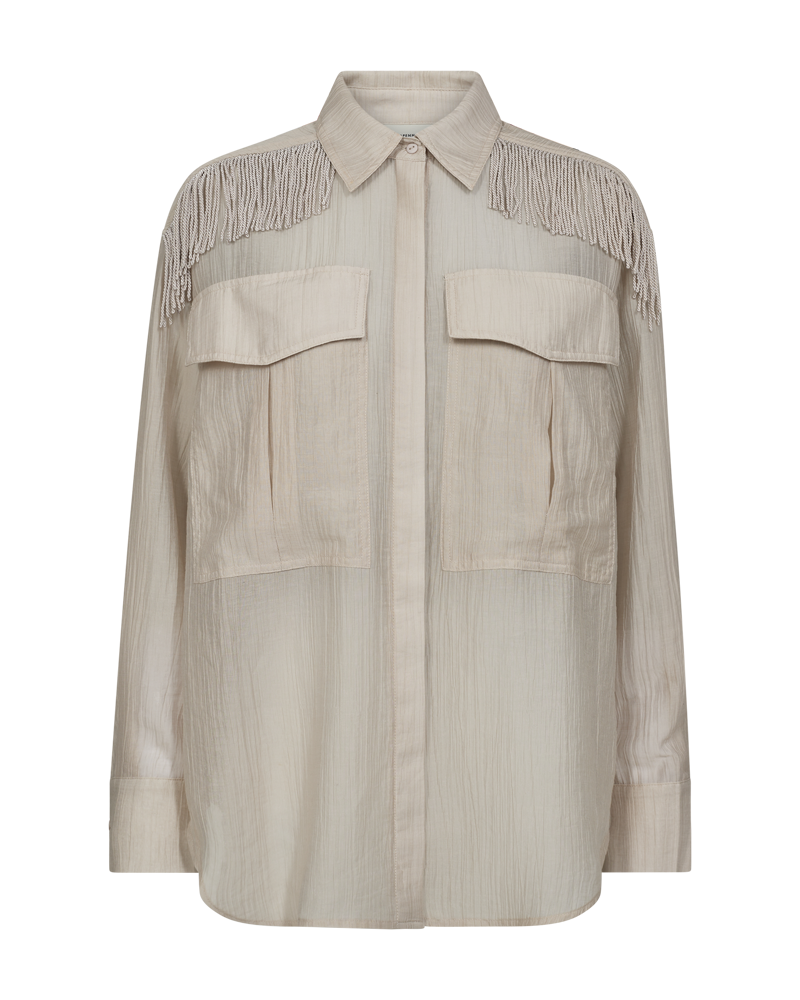 CMPOPSY - SHIRT WITH FRINGES IN BEIGE