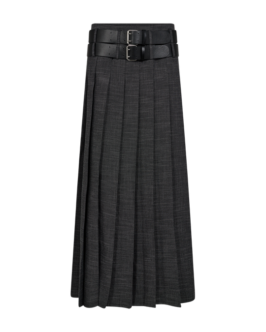 CMTONNIE - SKIRT WITH DOUBLE BELT IN BLACK