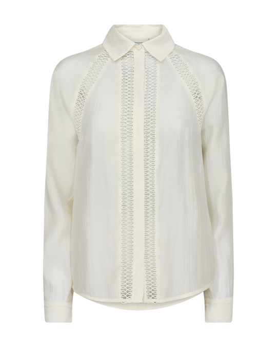 CMMOLLY - SHIRT WITH LACES IN OFF-WHITE