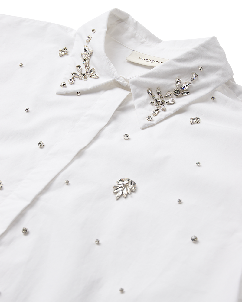 CMVATAN - SHIRT WITH RHINESTONES IN WHITE