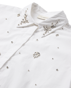 CMVATAN - SHIRT WITH RHINESTONES IN WHITE