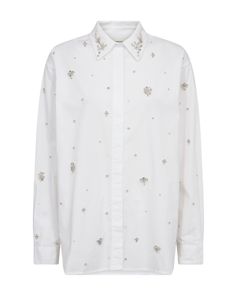 CMVATAN - SHIRT WITH RHINESTONES IN WHITE