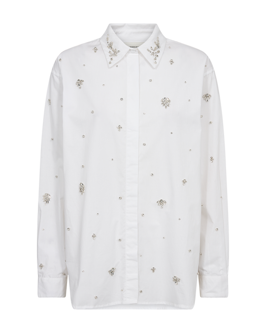 CMVATAN - SHIRT WITH RHINESTONES IN WHITE