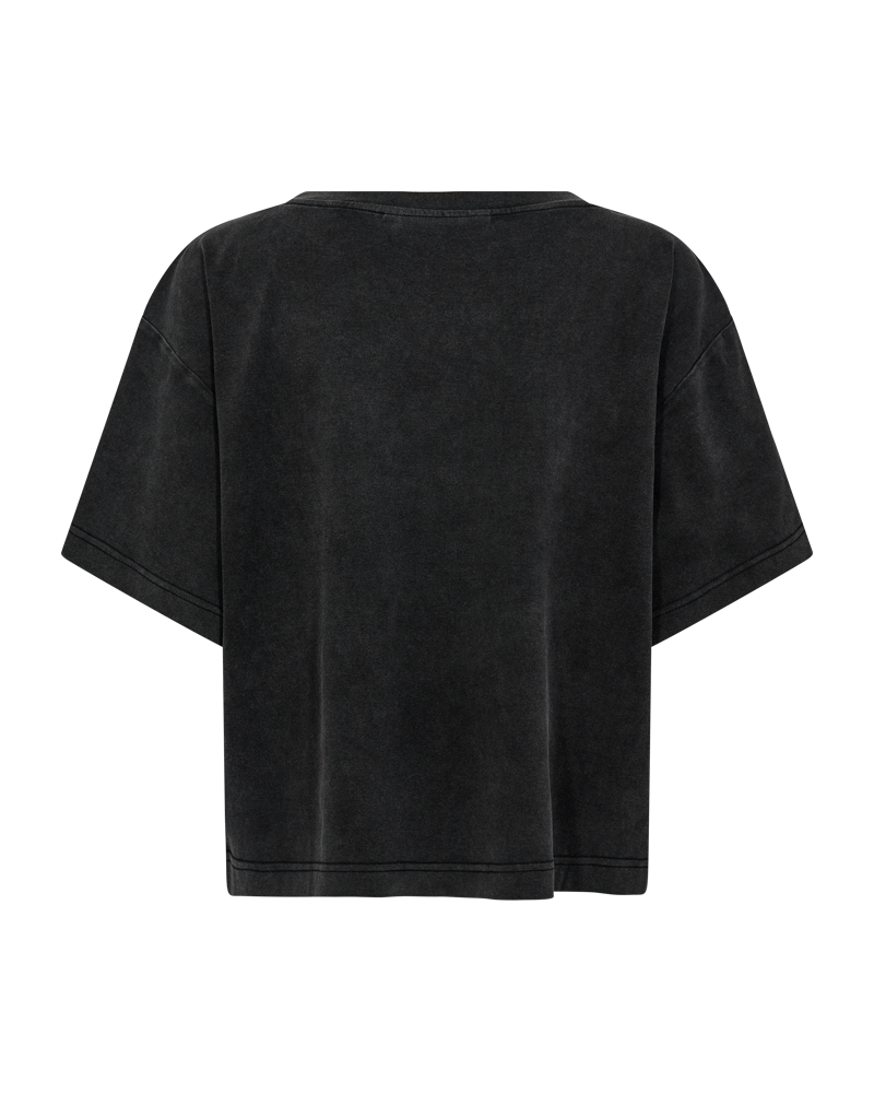 CMMUSE - T-SHIRT WITH RHINESTONES IN BLACK