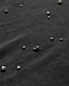 CMMUSE - T-SHIRT WITH RHINESTONES IN BLACK