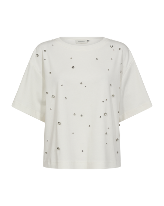 CMMUSE-T-shirt met strass in off-white