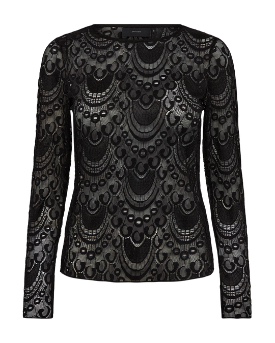 CMLACIE - BLOUSE WITH LACE IN BLACK