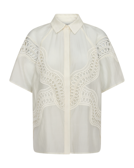 CMMOLLY - SHIRT WITH LACES IN OFF-WHITE