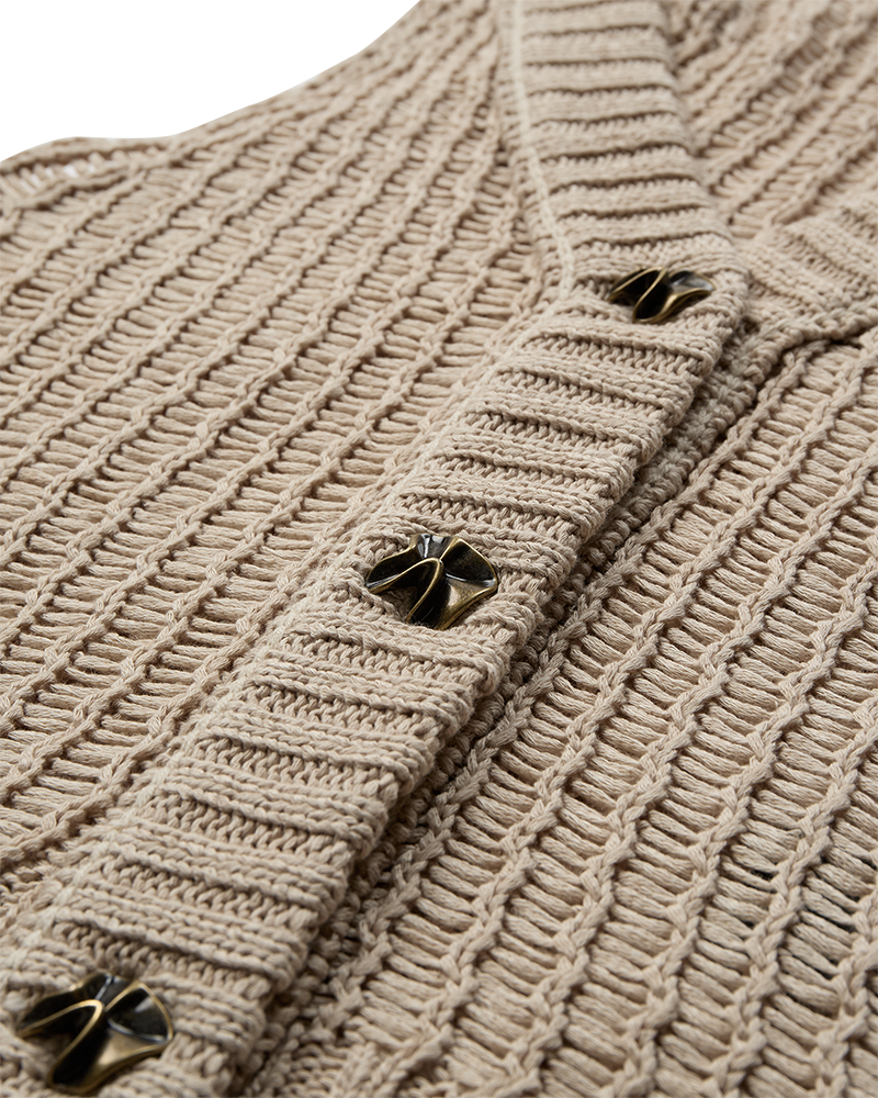 Cmlinda - gebreide vest in beige