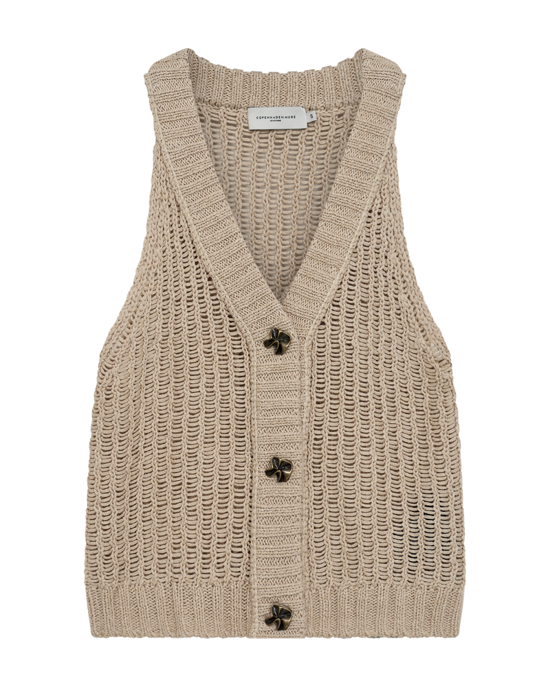 Cmlinda - gebreide vest in beige
