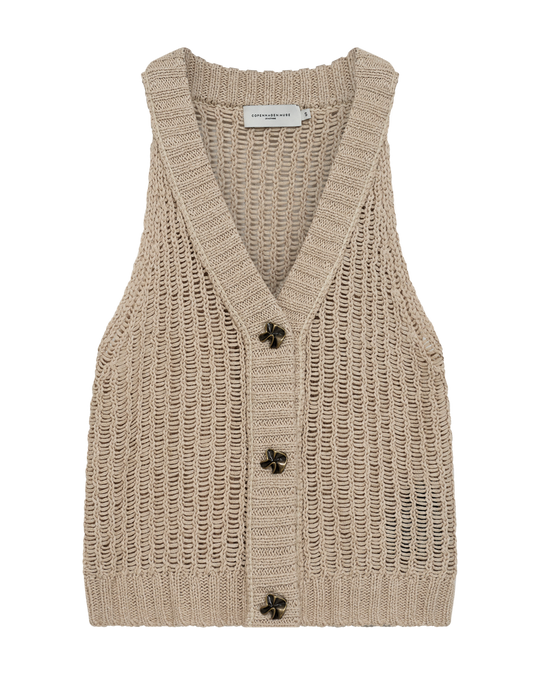 CMLINDA - KNITTED WAISTCOAT IN BEIGE