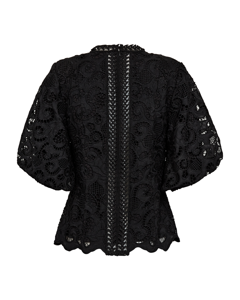 Cmlanly - blouse met veters in zwart
