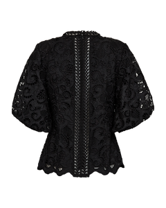 Cmlanly - blouse met veters in zwart