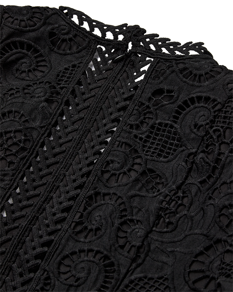 Cmlanly - blouse met veters in zwart