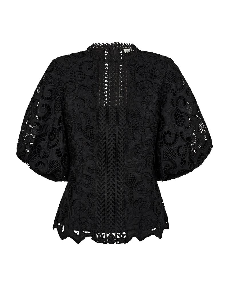 Cmlanly - blouse met veters in zwart