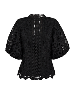 Cmlanly - blouse met veters in zwart