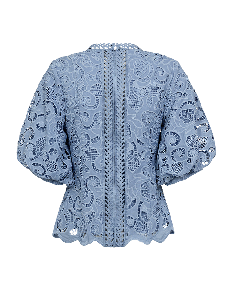 Cmlanly - kanten blouse in blauw