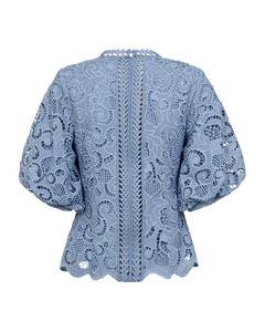 Cmlanly - kanten blouse in blauw