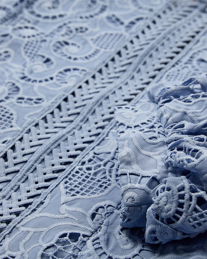 Cmlanly - kanten blouse in blauw